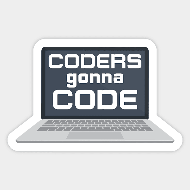 Coders Coding Gonna Laptop Computer Programming Sticker by Mellowdellow